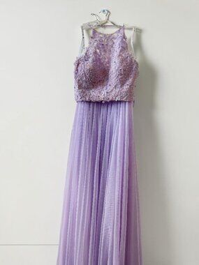 Lavender two-piece prom dress
